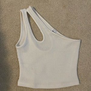 White One Shoulder Tank
